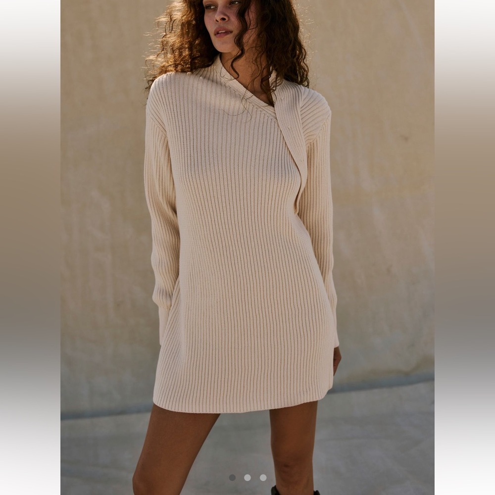 FREE PEOPLE BEACH ALBA SWEATER TUNIC DRESS SIZE L MSRP $78.00 NWT